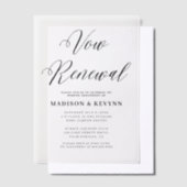 Vow Renewal Simple Black and White Typografy Pergament Einladungen (Versetzt)