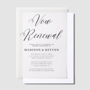 Vow Renewal Simple Black and White Typografy Pergament Einladungen