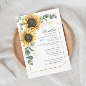 Vow Renewal Sunflower Eukalyptus Greenery Script Einladung