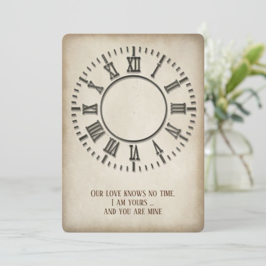 Vow Renewal Timeless Clock Einladung (Stehend Vorderseite)