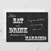 Vow Renewal Vintag Black Chalkboard Einladung (Vorderseite)