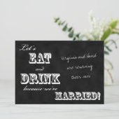 Vow Renewal Vintag Black Chalkboard Einladung (Stehend Vorderseite)