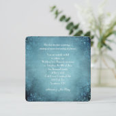 Vow Renewal-Vintages Design für aquamarine Blumenv Einladung (Stehend Vorderseite)