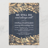 Vow Renewal Wedding Anniversary Gold Foliage