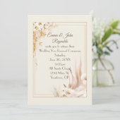 Vow Renewal Wedding Floral Frame Einladung (Stehend Vorderseite)