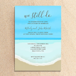Vow Renewal Wedding Watercolor Beach Einladung