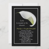 Vow Renewal White Lily on Black Einladung (Vorderseite)