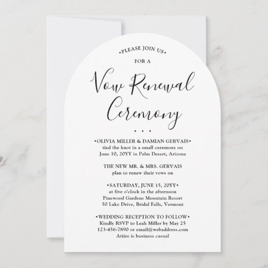 Vow Renewal Zeremonie Elegantes Foto Sequel Hochze Einladung (Vorderseite)