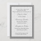 Vow Renewal Zeremonie Silver Damask und Tulips Einladung (Rückseite)