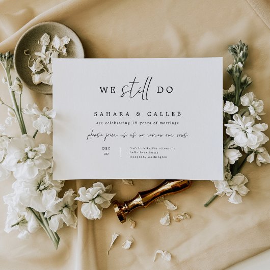 Vow Renewal Zeremony Wedding Invitation Card S102 Save The Date