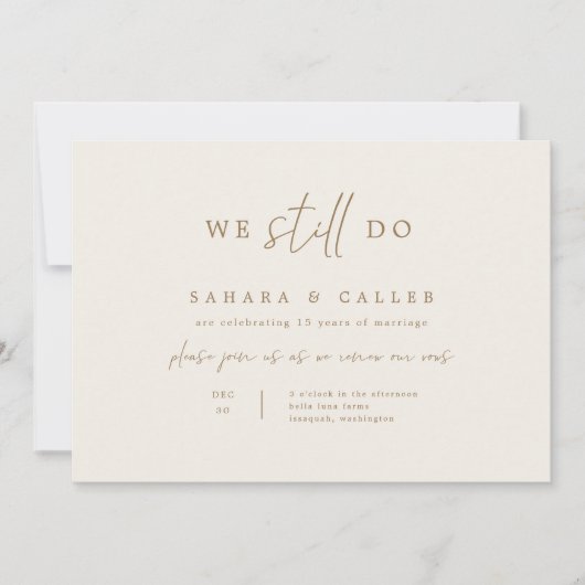 Vow Renewal Zeremony Wedding Invitation Card S102 Save The Date (Vorderseite)