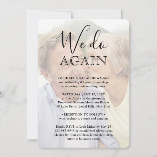 Vow Verlängerung 2 Foto Overlay Wir machen wieder Einladung (Vorderseite)