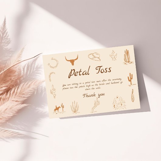 Vowboy western Wedding Send Off Petal Toss Card Einladung