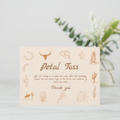 Vowboy western Wedding Send Off Petal Toss Card Einladung (Stehend Vorderseite)