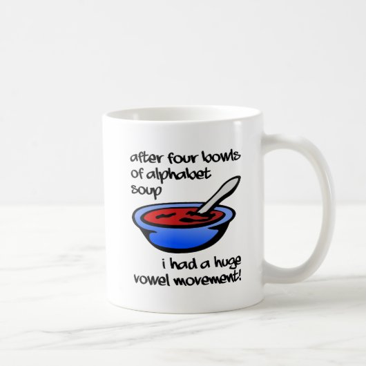 Vowel Movement Funny Mug Kaffeetasse (Rechts)