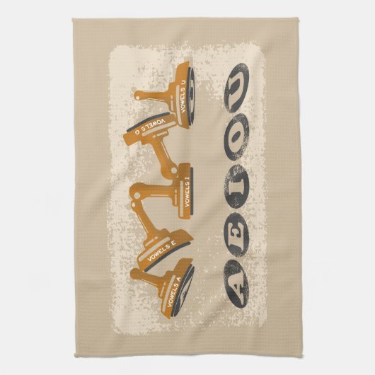 Vowels AEIOU Englisch Geschirrtuch (Vertikal)