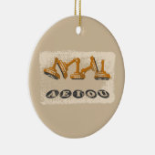 Vowels AEIOU Englisch Keramik Ornament (Rechts)