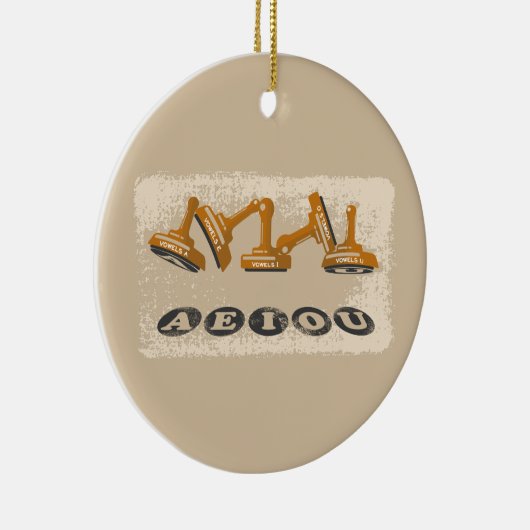 Vowels AEIOU Englisch Keramik Ornament (Rechts)