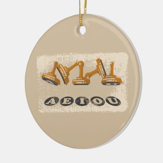 Vowels AEIOU Englisch Keramik Ornament (Links)