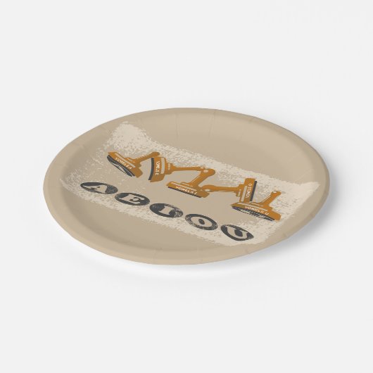 Vowels AEIOU Englisch Pappteller (Schrägansicht)