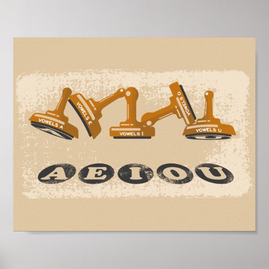 Vowels AEIOU Englisch Poster (Vorne)