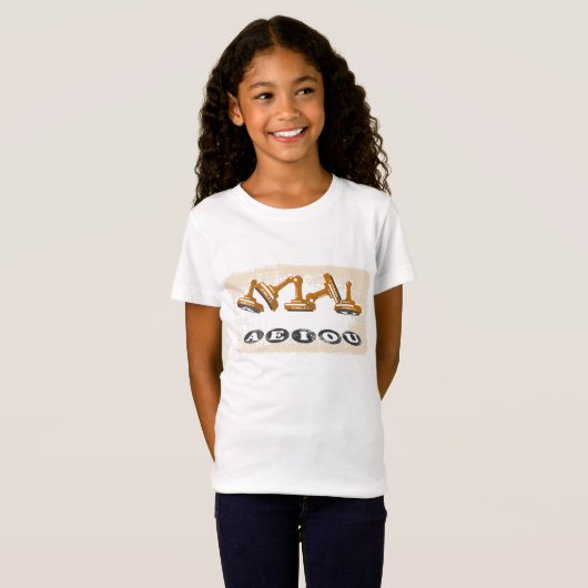 Vowels AEIOU Englisch T-Shirt (Vorne ganz)