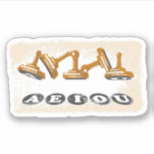 Vowels AEIOU Englische Sprache Grammar Aufkleber (Vorderseite)