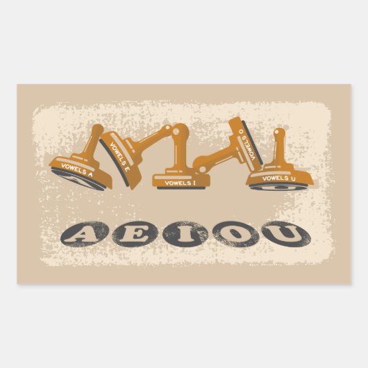 Vowels AEIOU Englische Sprache Grammar Rechteckiger Aufkleber (Vorderseite)