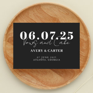 Vows and Cake Funny Minimalistisch Hochzeit Save The Date
