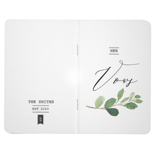 Vows Book Custom Minimalistisch Greenerary Waterco Taschennotizbuch (Vorderseite)