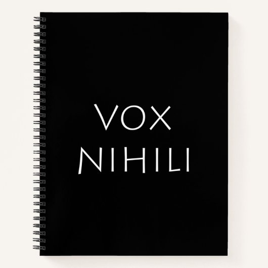 Vox nihili notizblock (Vorderseite)