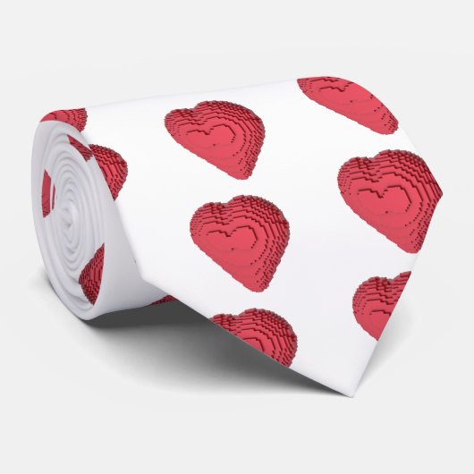 Voxel Herz Krawatte (Gerollt)