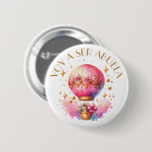 Voy a ser abuela Hot Air Balloon Baby Shower Button (Vorne & Hinten)