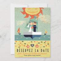 Voyage Vintage Illustration Voilier Réservez Date