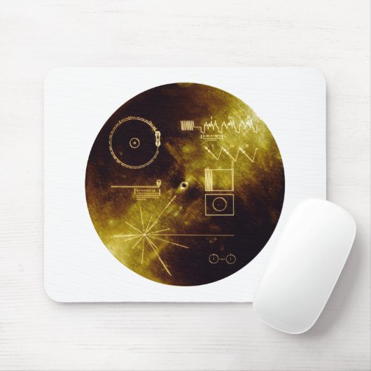 Voyager 1 + 2 Sounds von Earth Record Gold Cover Mousepad (Mit Mouse)