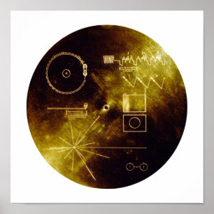 Voyager 1 + 2 Sounds von Earth Record Gold Cover Poster