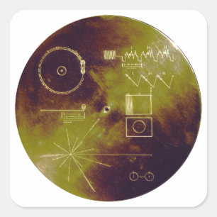 Voyager 1 und 2 Golden Record Sounds of Earth Quadratischer Aufkleber