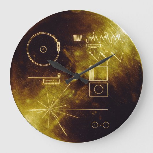 Voyager Golden Record Große Wanduhr (Vorderseite)