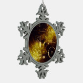 Voyager Spacecraft Golden Record Cover Schneeflocken Zinn-Ornament (Links)