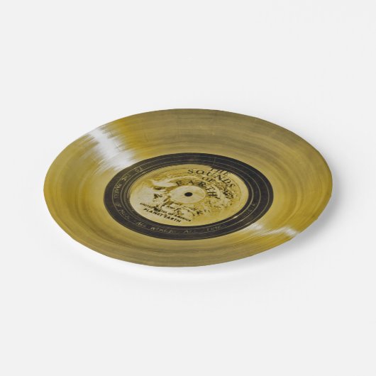 Voyager Spacecraft Golden Record Pappteller (Schrägansicht)
