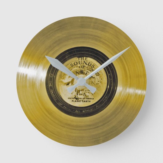 Voyager Spacecraft Golden Record Runde Wanduhr (Vorderseite)