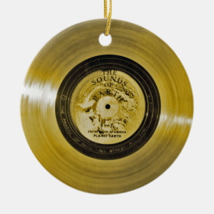 Voyager Spacecraft Golden Record und Cover Keramik Ornament