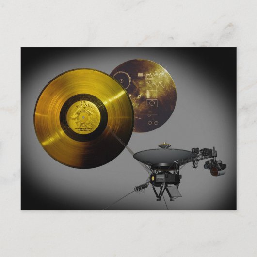 Voyager Spacecraft Golden Record und Cover Postkarte (Vorderseite)