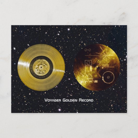 Voyager Spacecraft Golden Record und Cover Postkarte (Vorderseite)