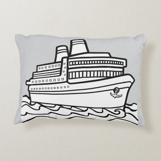 Voyager's Pride Pillow - Timeless Ocean Liner Art Dekokissen (Rückseite)