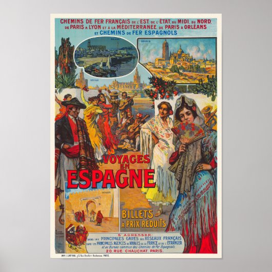 Voyages en Espagne Vintage Poster 1920s (Vorne)