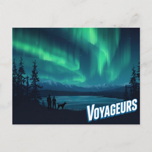 Voyageurs Aurora Borealis Art Postkarte (Vorderseite)