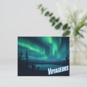 Voyageurs Aurora Borealis Kunst Postkarte (Stehend Vorderseite)