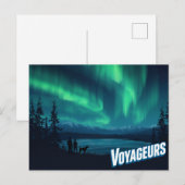 Voyageurs Aurora Borealis Kunst Postkarte (Vorne/Hinten)