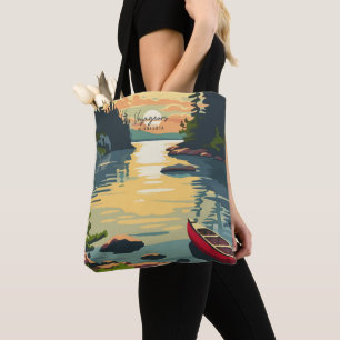 Voyageurs Minnesota Vintag TravelIllustration Tasche